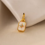 North Star Birthstone Charm Silver 18K Gold Plated