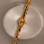 Geometric Oval Timepiece Silver 18K Gold Plated