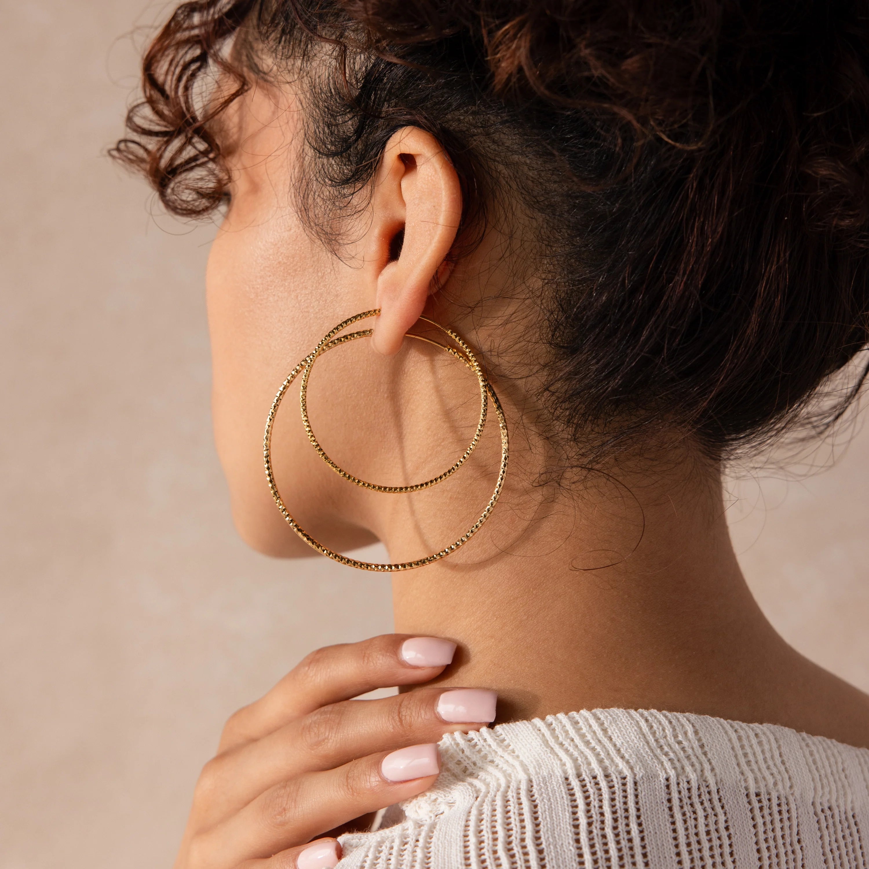 Sparkle Hoops Silver 18K Gold Plated