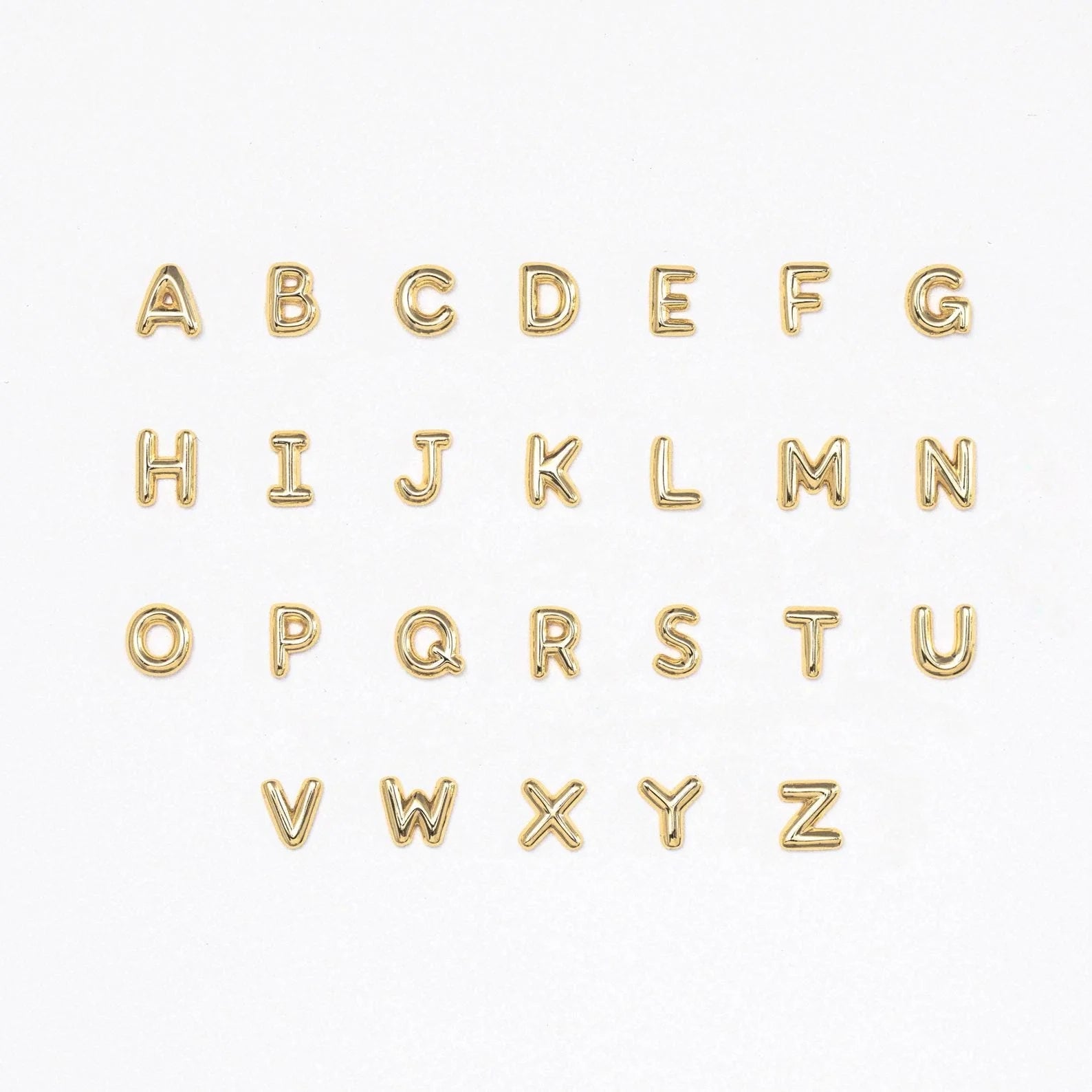 Bubble Initial Flatback Studs Silver 18K Gold Plated