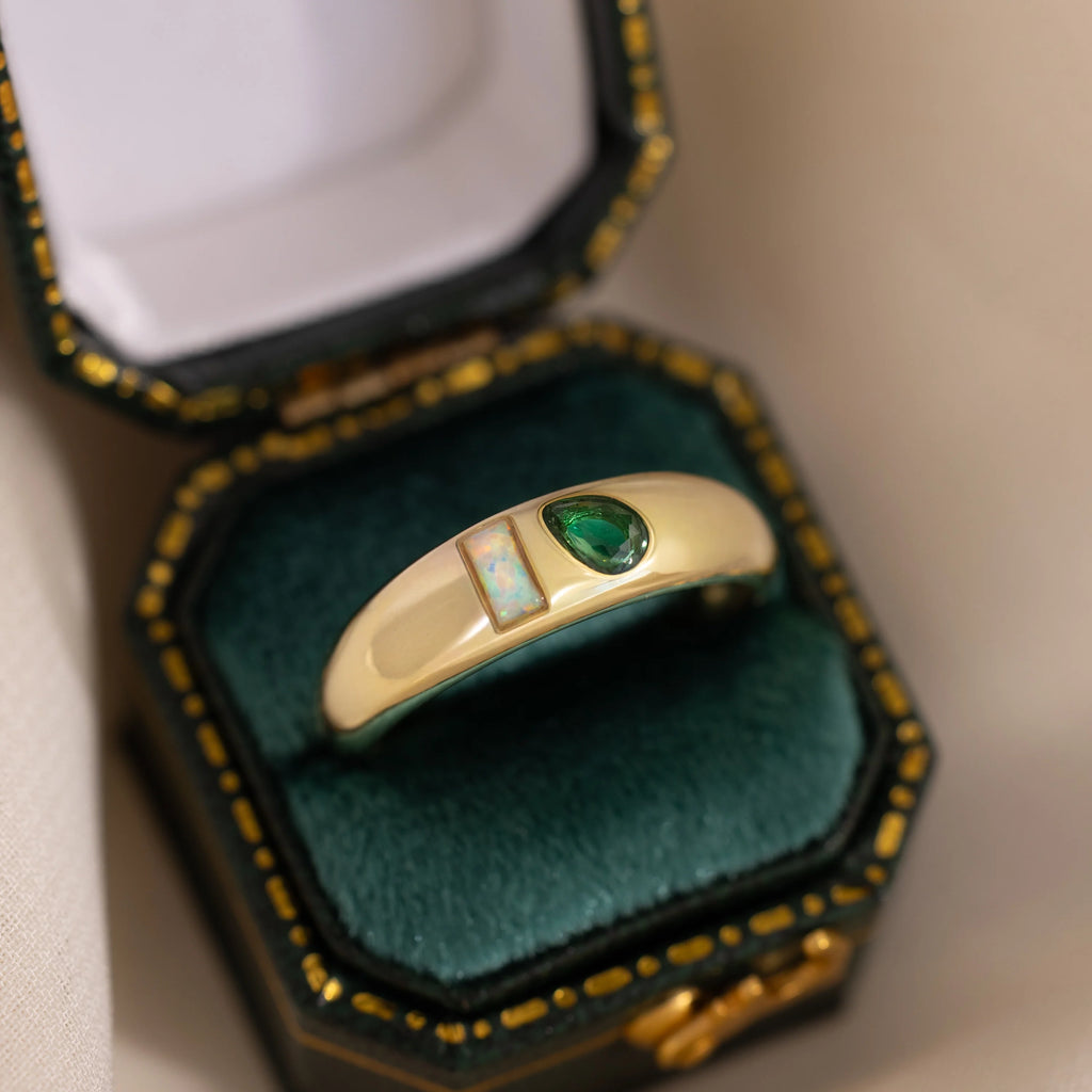 Baguette-Pear Cut Toi et Moi Dome Ring  Silver 18K Gold Plated