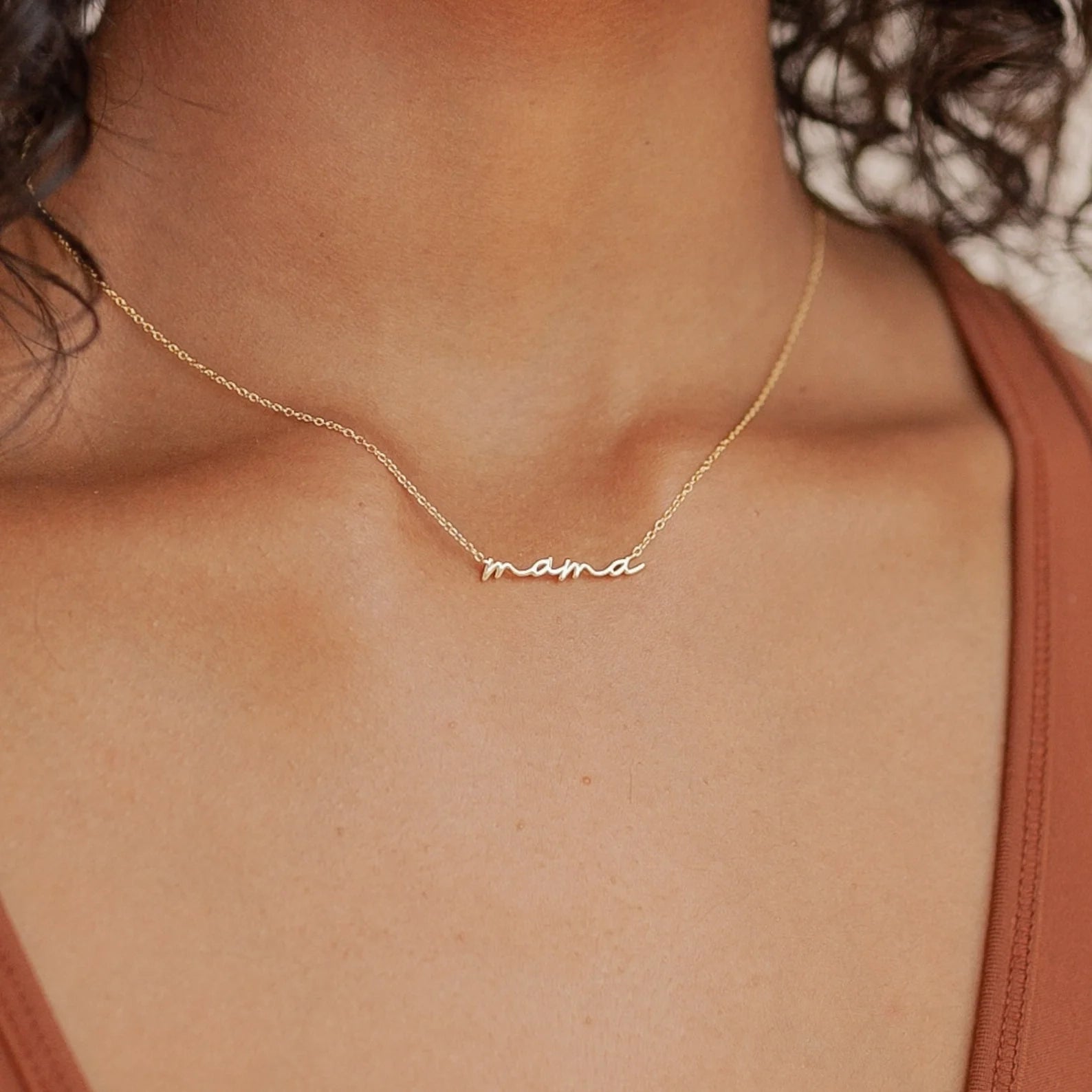 Dainty Mama Necklace Silver 18K Gold Plated