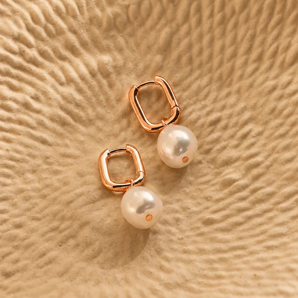 Freshwater Pearl Drop Hoops