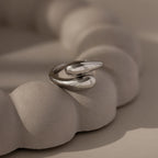 Duo Dome Ring Silver 18K Gold Plated