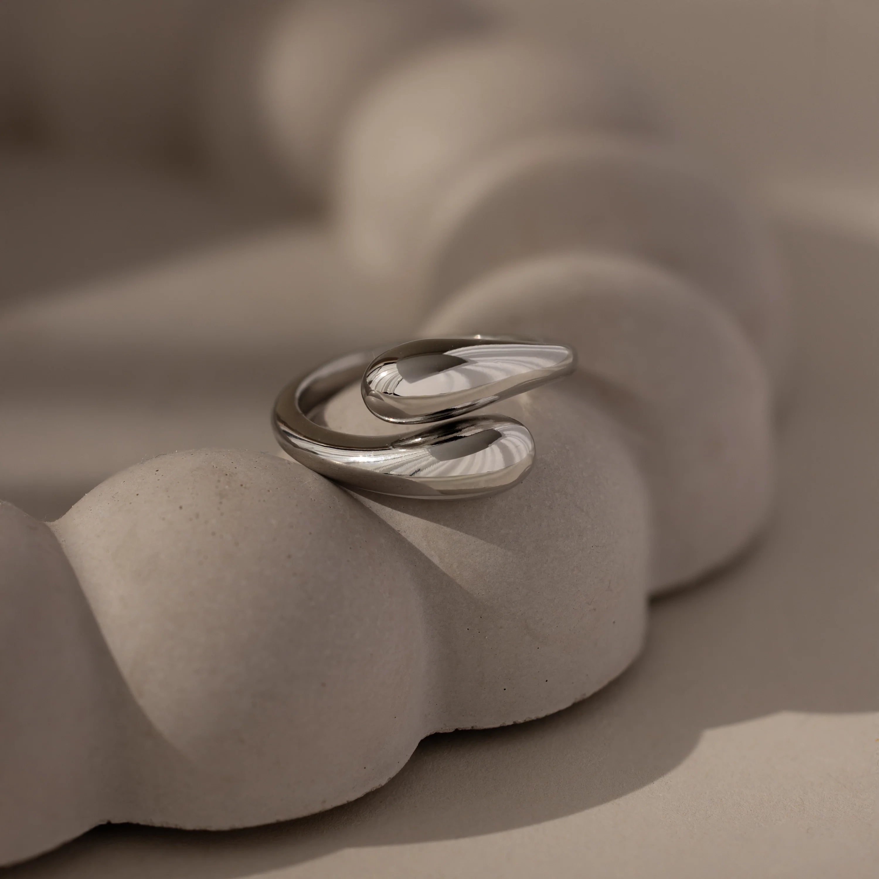 Duo Dome Ring Silver 18K Gold Plated