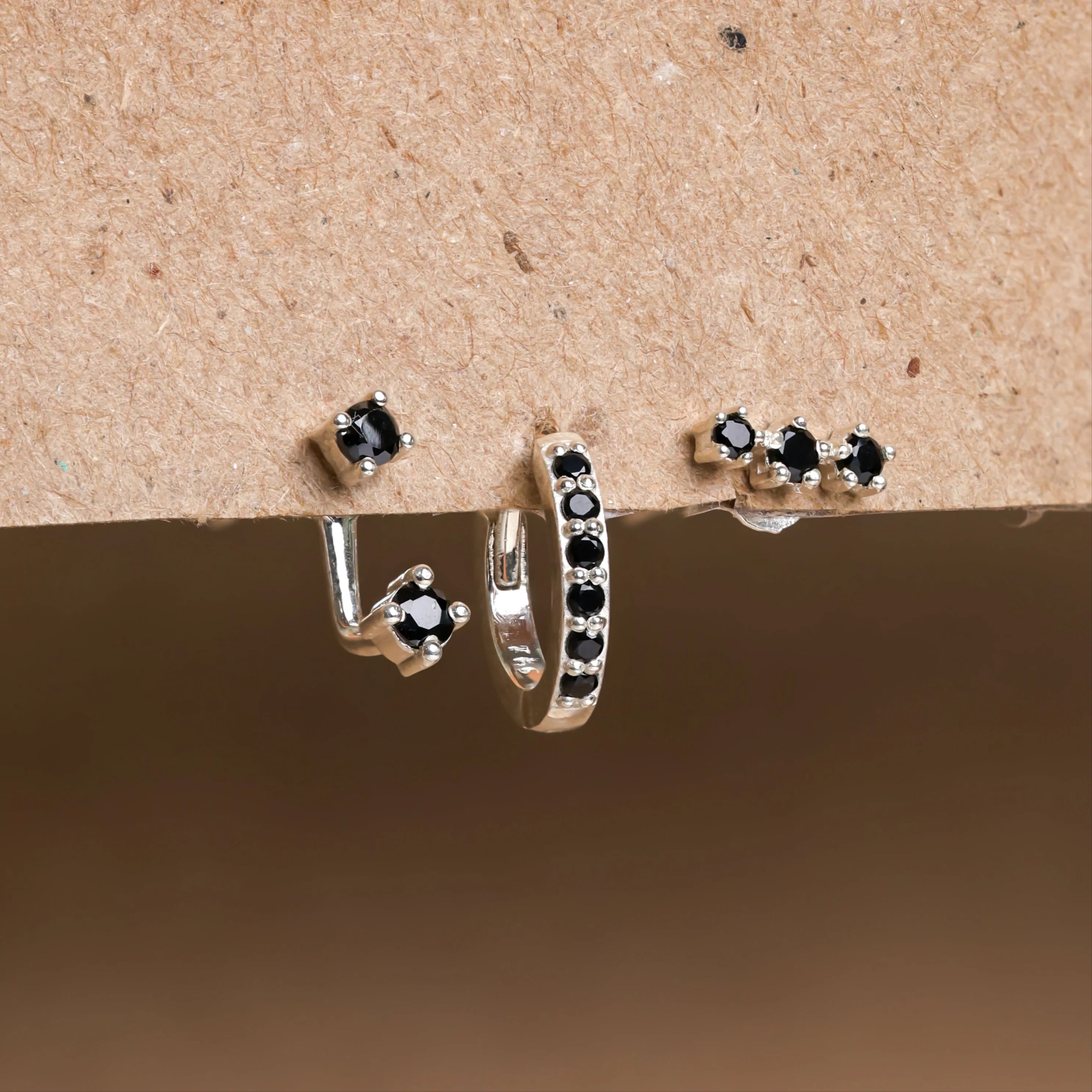 Black Diamond Earrings Set