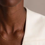 Dainty Paperclip Necklace Silver 18K Gold Plated