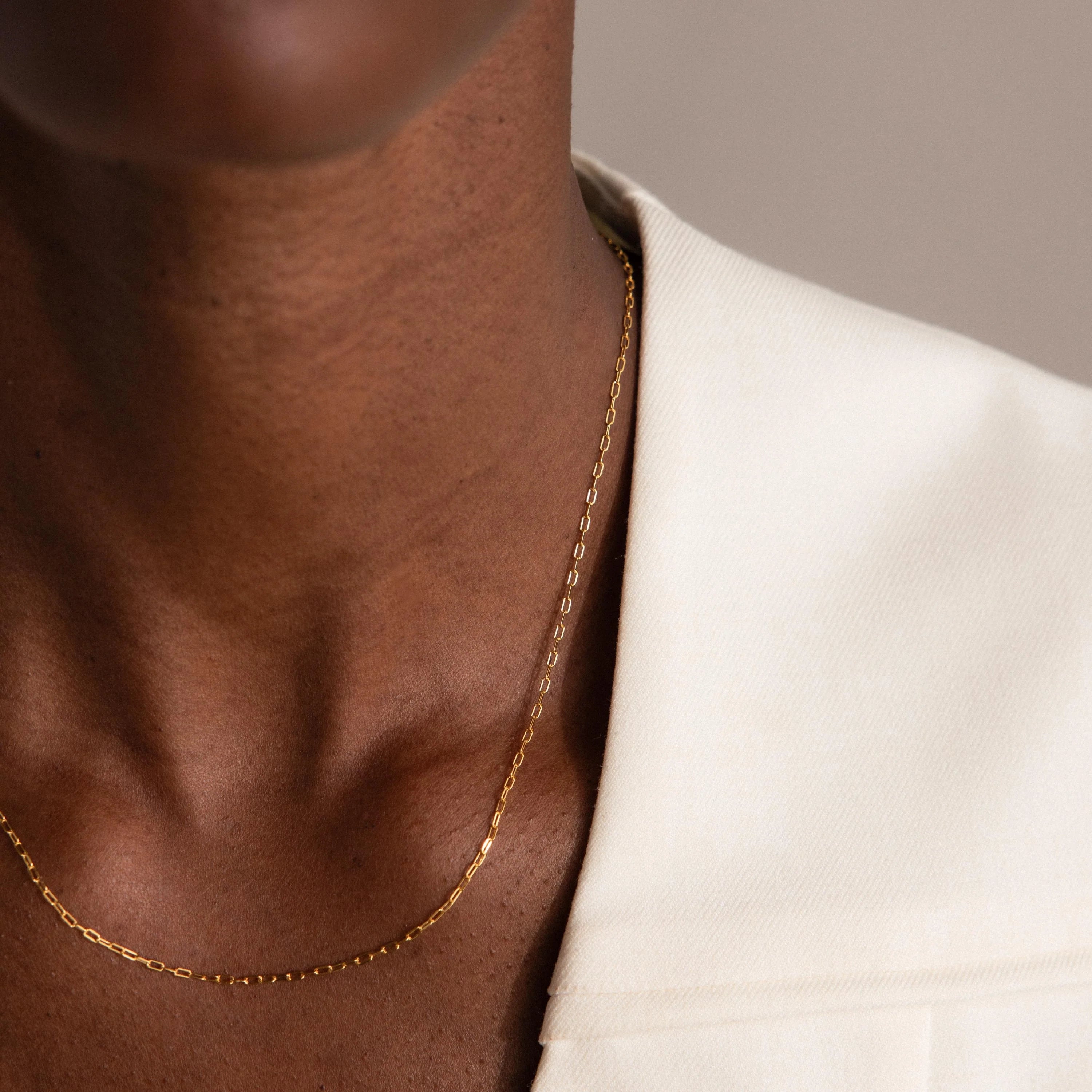 Dainty Paperclip Necklace Silver 18K Gold Plated