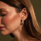 Diamond Pave Trio Hoops Silver 18K Gold Plated
