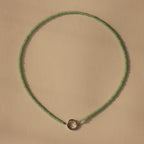 Beaded Jade Charm Necklace Silver 18K Gold Plated