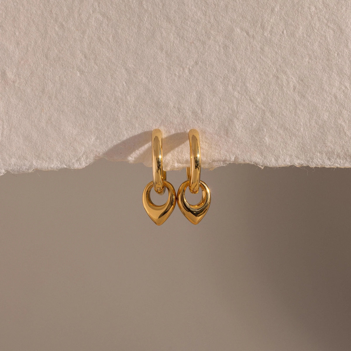 Tiny Teardrop Huggies Silver 18K Gold Plated