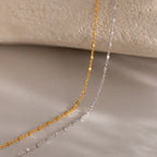 Dot Station Necklace Silver 18K Gold Plated