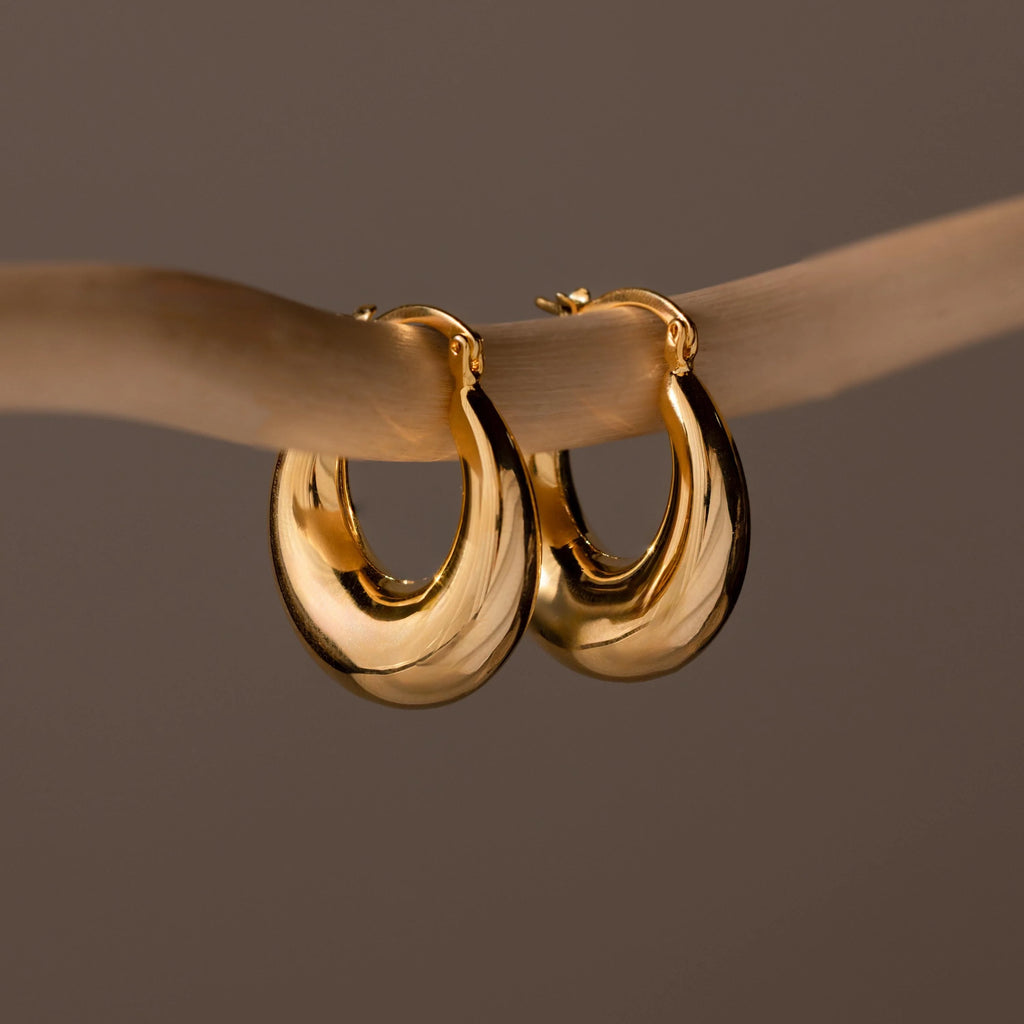 Sculpted Hoops Silver 18K Gold Plated
