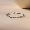 Baguette Diamond Tennis Bracelet Silver 18K Gold Plated