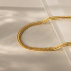 Thin Mesh Chain Necklace Silver 18K Gold Plated