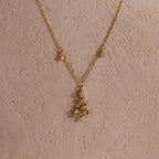 Holiday Diamond Tree Necklace Silver 18K Gold Plated