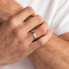 Handwriting Band Silver 18K Gold Plated