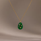 Diamonds Celestial Gemstone Pendant Necklace Silver 18K Gold Plated