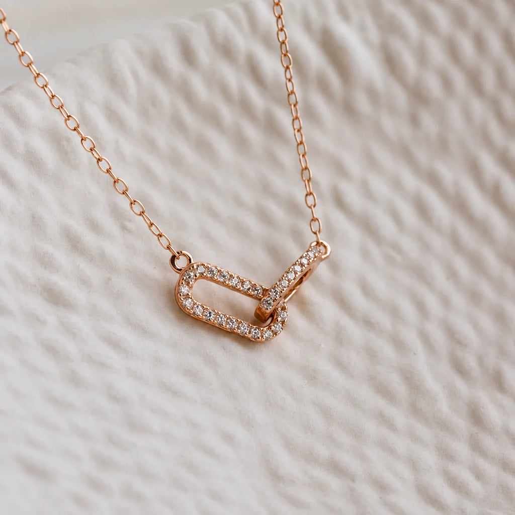 Pave Linked Pendant Necklace