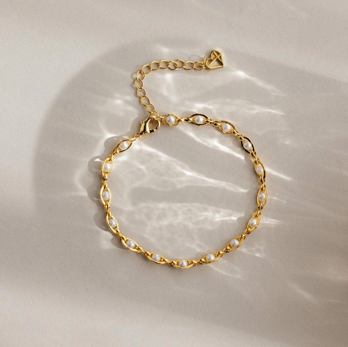 Eternity Pearl Bracelet Silver 18K Gold Plated