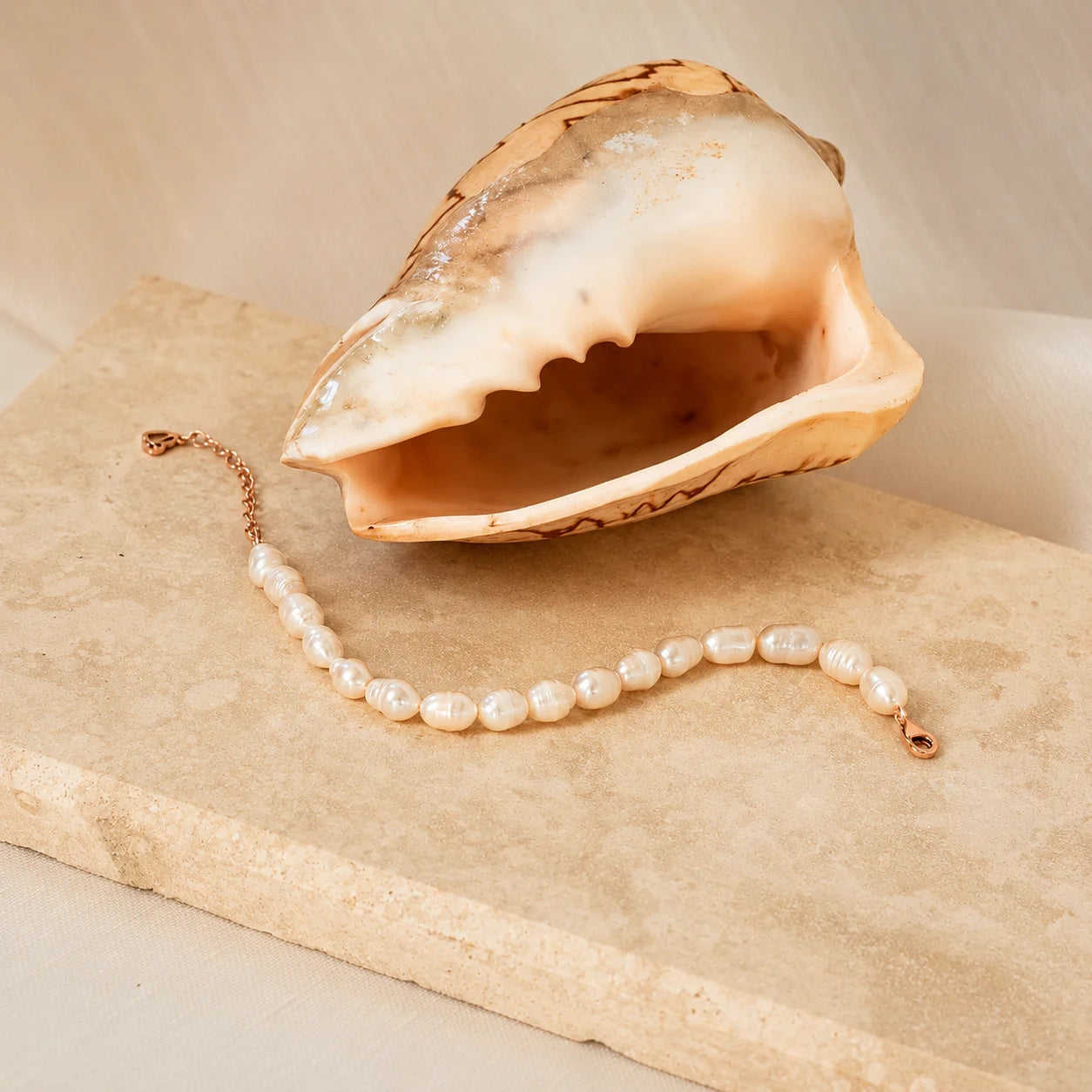 Bold Pearl Bracelet: 18K Gold Sterling Silver with 7-8mm Baroque Pearl