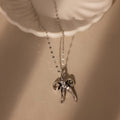 Diamond Bow Charm Silver 18K Gold Plated