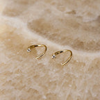 Diamond Jady Wire Hoops Silver 18K Gold Plated