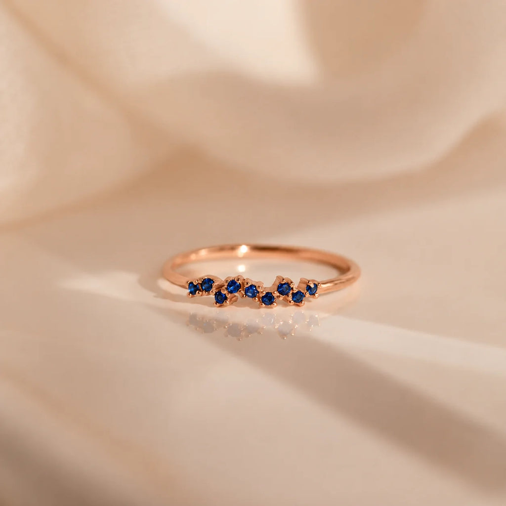 Sparkling Simplicity: The Tiny Cluster Birthstone Ring