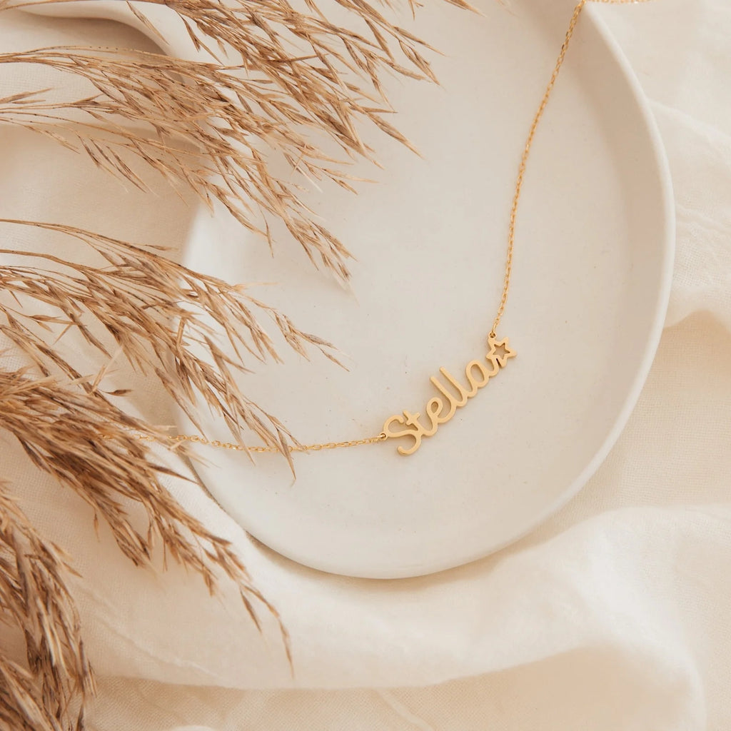 Maine Kid's Name Necklace Silver 18K Gold Plated