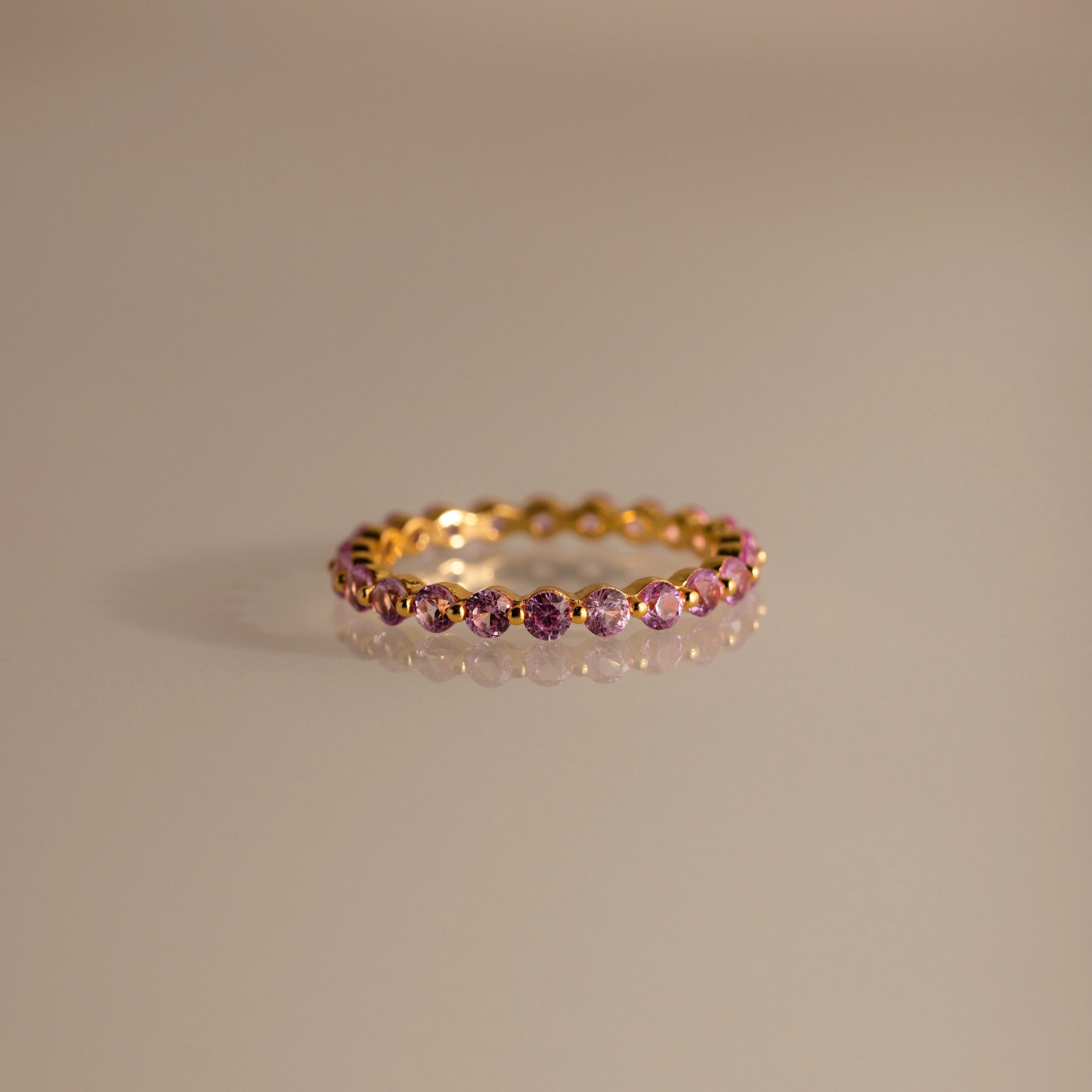 Lace Eternity Birthstone Ring Silver 18K Gold Plated