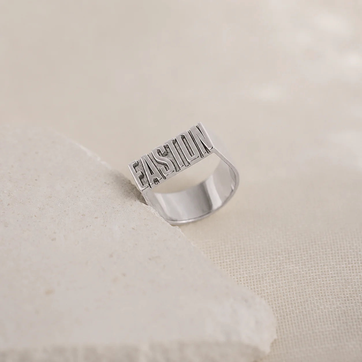 Make a Statement with Our Personalized Bold Name Ring