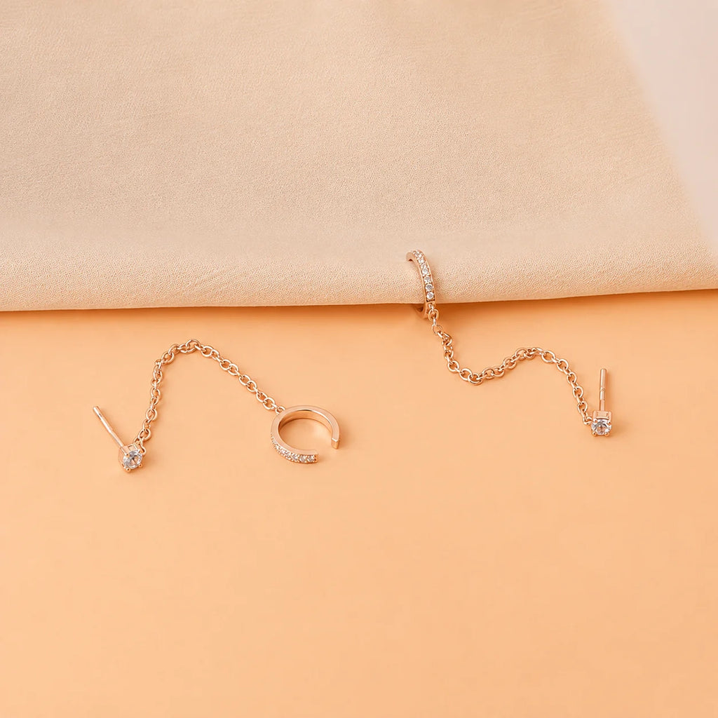 Pave Chain Ear Cuffs
