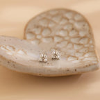 Pearl Ivy Flower Studs Silver 18K Gold Plated