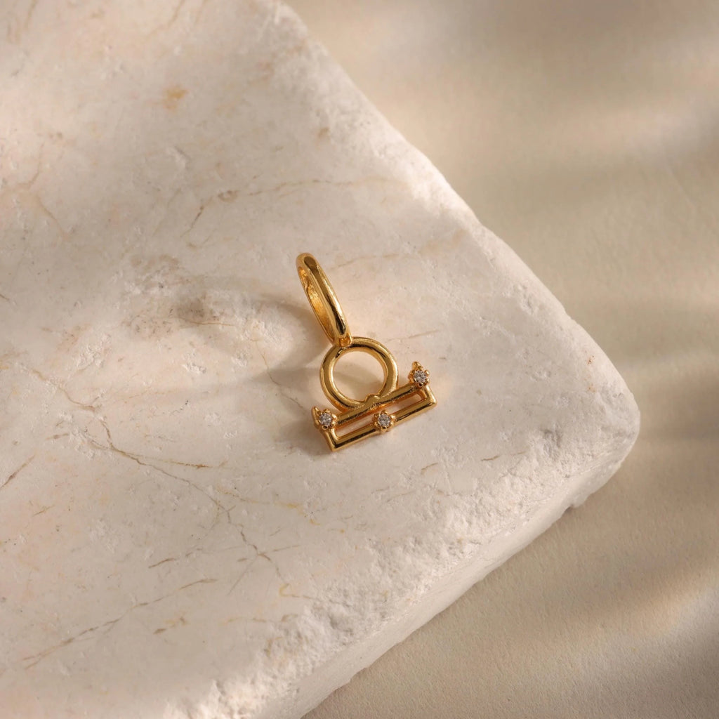 Zodiac Charm Silver 18K Gold Plated