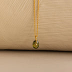 North Star Birthstone Signet Charm Necklace Silver 18K Gold Plated