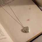 Fingerprint Heart Locket Necklace Silver 18K Gold Plated