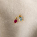 Pear & Baguette Birthstone Charm Set Silver 18K Gold Plated