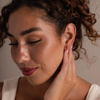 Diamond Birthstone Duo Flatback Studs Silver 18K Gold Plated