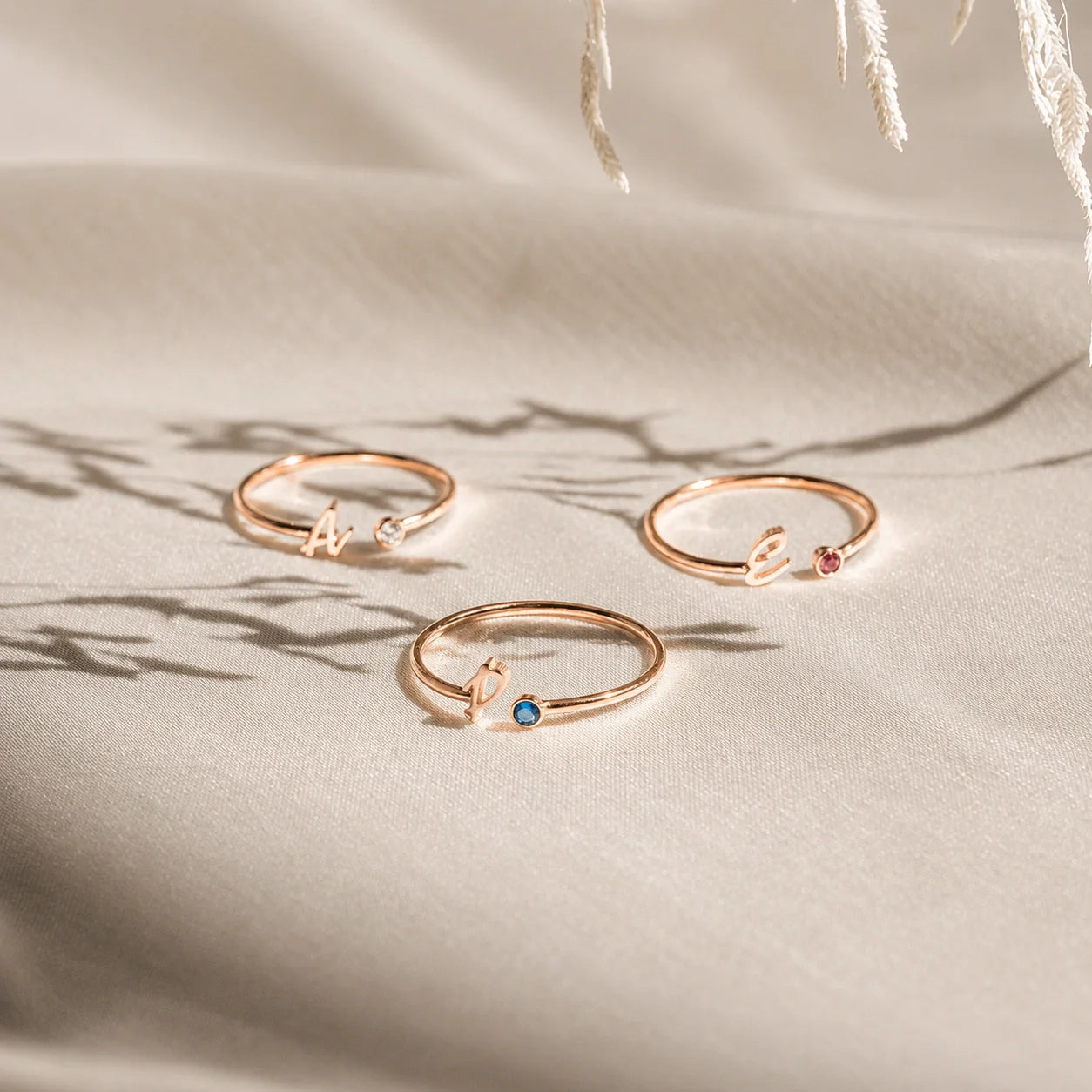 Venice Initial Birthstone Ring