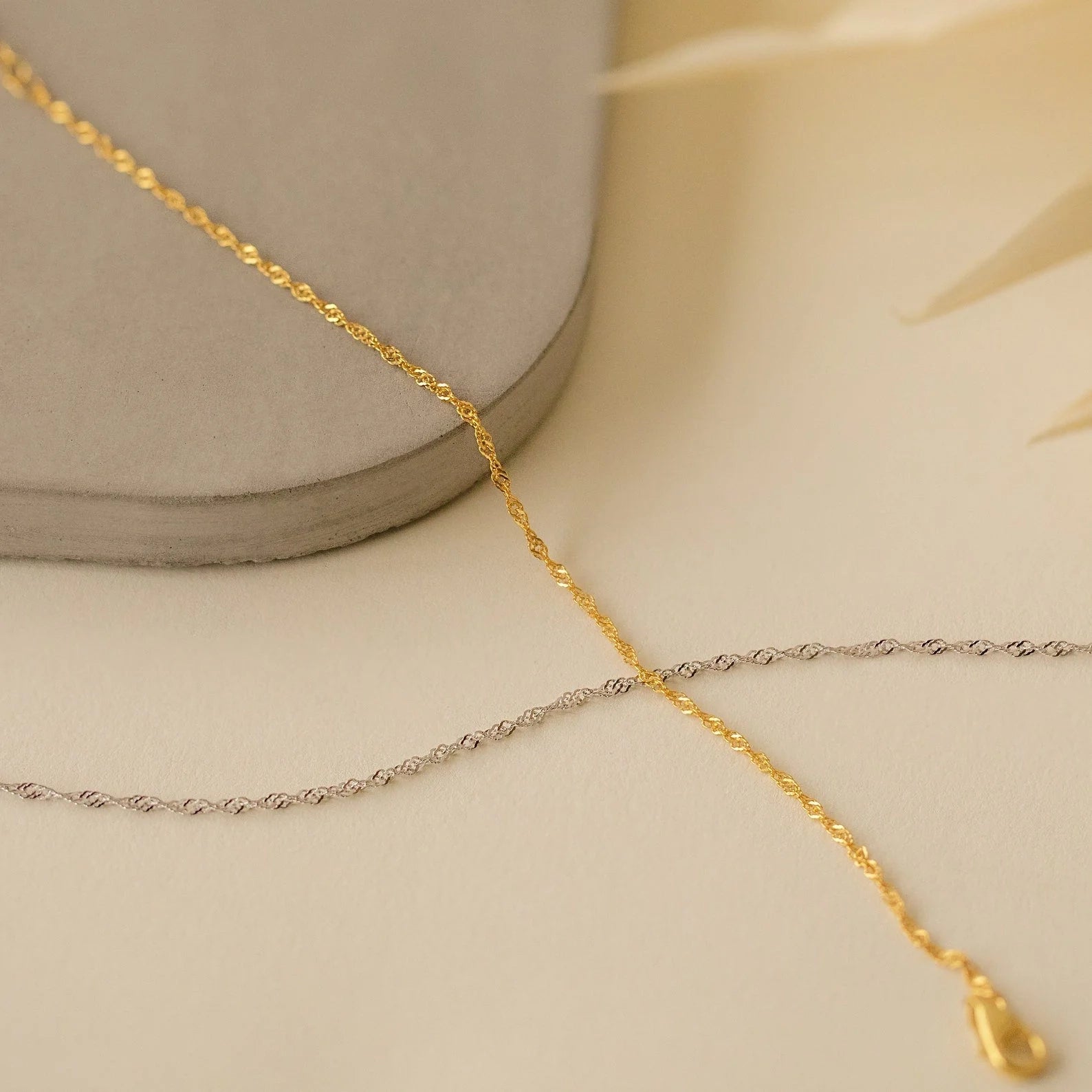 Delicate Singapore Twist Chain Bracelet