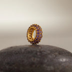 Pave Birthstone Charm Spacer Silver 18K Gold Plated