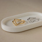Pave Curve Stacking Set Silver 18K Gold Plated