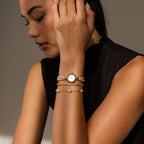 Beaded Pearl Timepiece Silver 18K Gold Plated