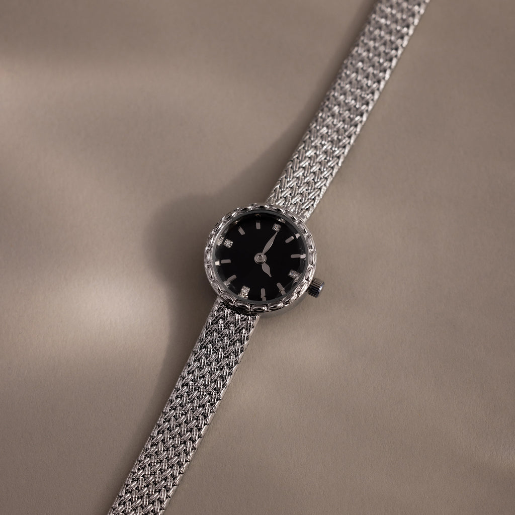 Round Braided Timepiece Silver 18K Gold Plated