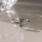 Agate Emerald Ring Silver 18K Gold Plated