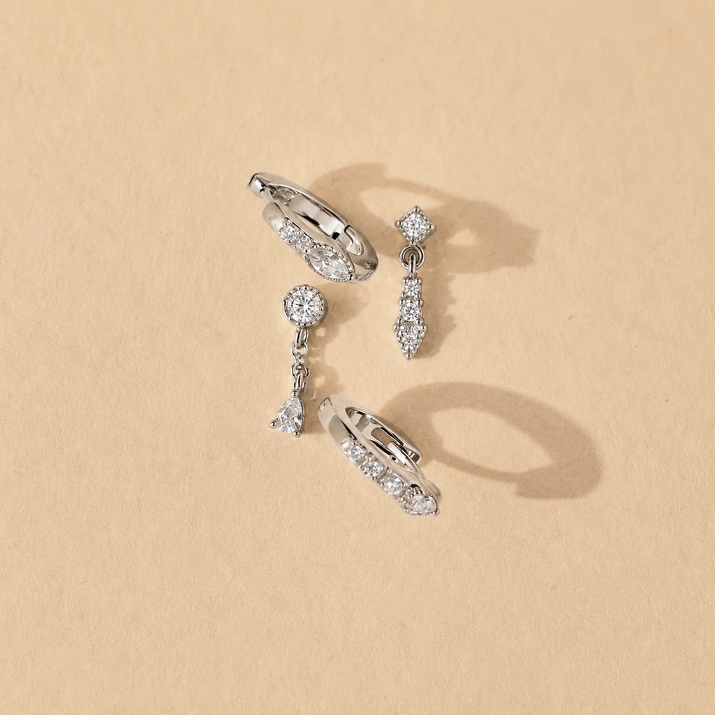 Dainty Pave Earrings Set