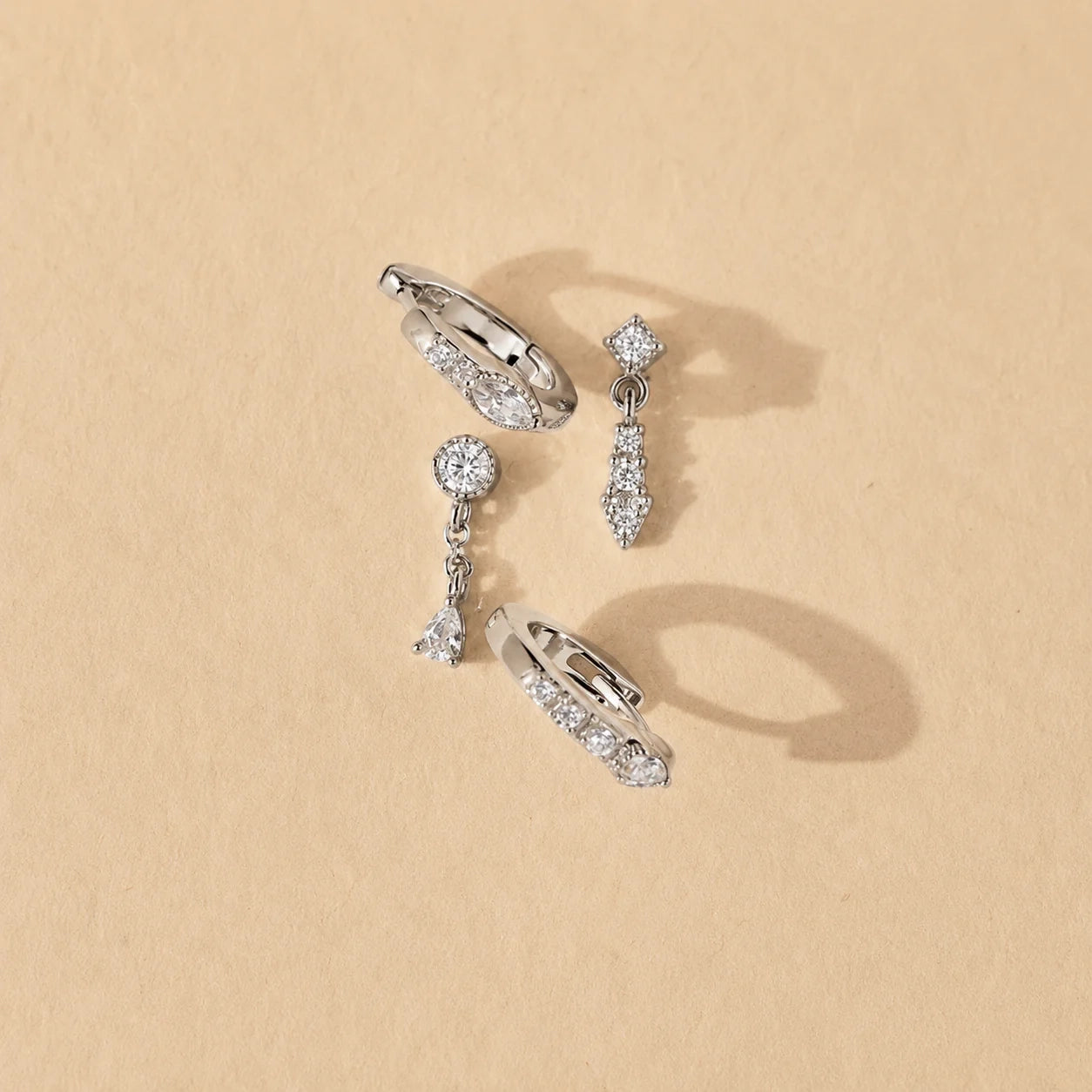 Dainty Pave Earrings Set