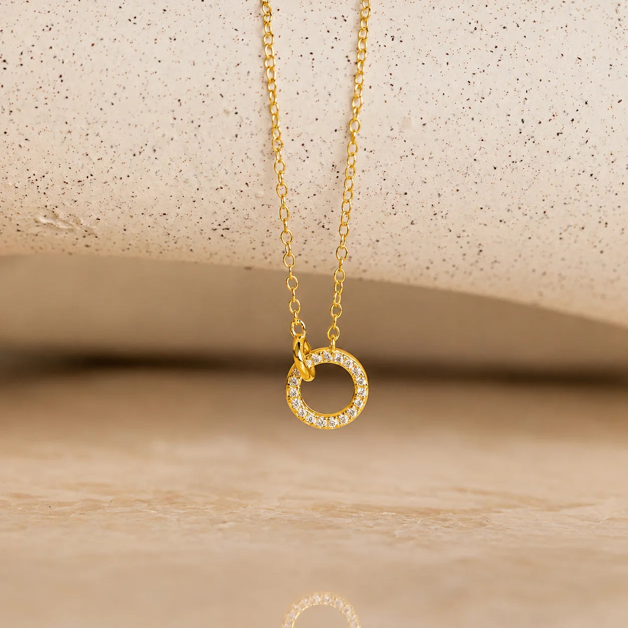 Elegant Interlocking Charm Necklace