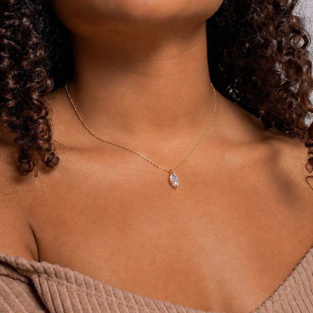 Elegant Romance: Athens Marquise Diamond Necklace