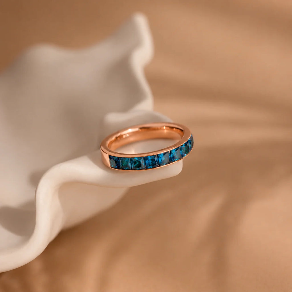 Birthstone Inlay Band Ring